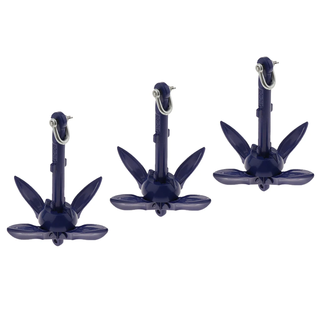 3x Aluminum Folding Anchor System Canoe Kayak Raft Sailboat Fishingboat
