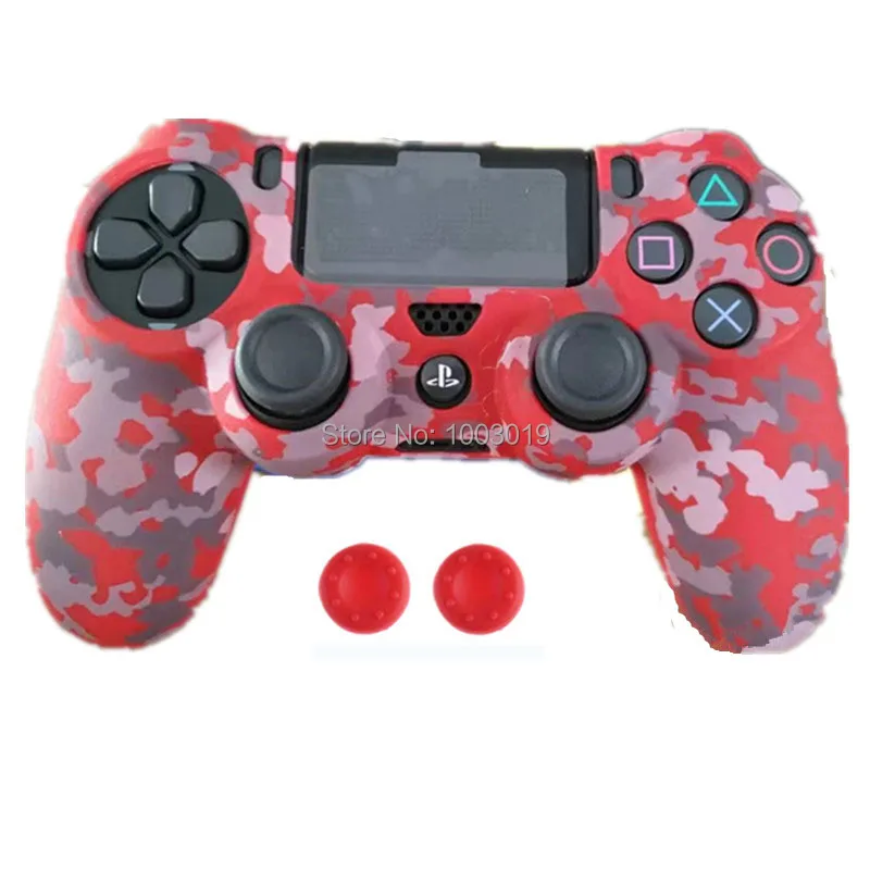 Камуфляжные силиконовые гелевые резиновые чехлы для геймпада Playstation 4 PS4 Pro Slim|cap
