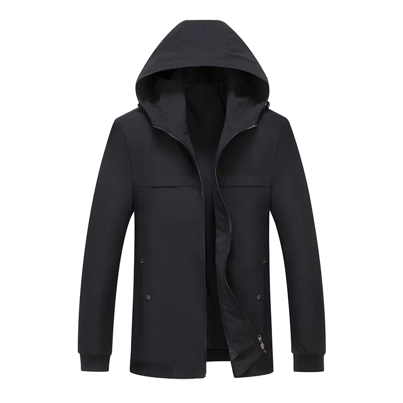 

Men's 2019 autumn new jacket men's solid color hooded jacket casual wild jacket male JG 9035