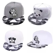 Мальчики Девочки Спорт на открытом воздухе Мода хип хоп шляпа шоу представление шляпа милый мультфильм плоский боковой солнцезащитный экран регулируемая крышка