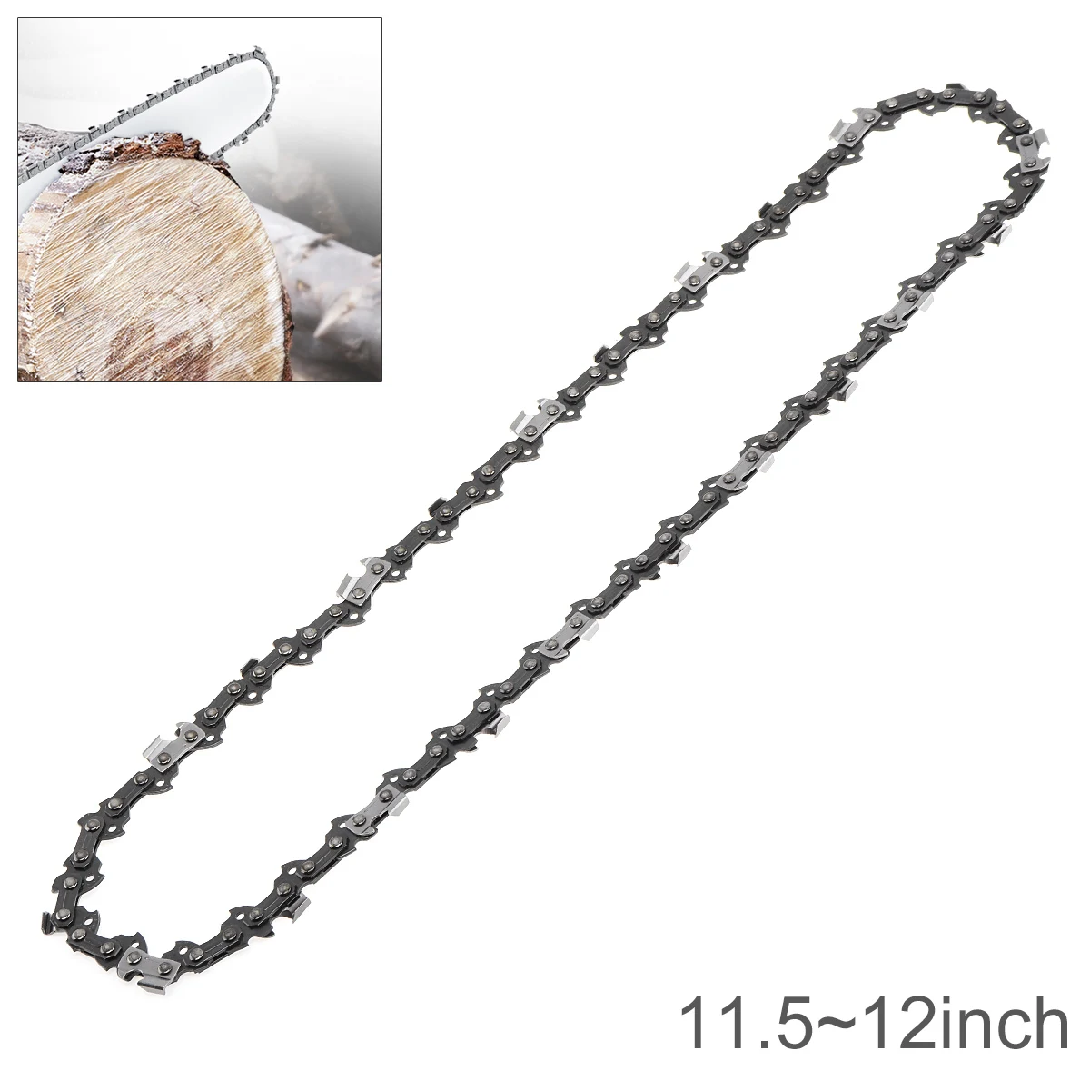 11.5-12'' Chainsaw Chain Blade Wood Cutting Chainsaw Parts 50-52 Drive 3/8 Pitch Chainsaw Saw Mill Chain Tool Accessories