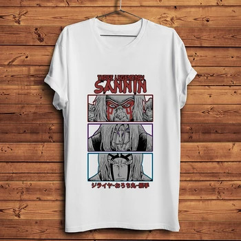 

Three Legendary Sannin funny Naruto anime t shirt men white homme casual tshirt unisex manga Gama Sennin Jiraiya streetwear