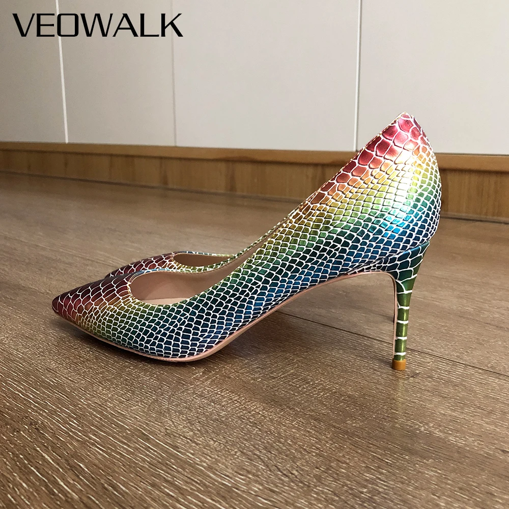 Женские туфли-лодочки на шпильке Veowalk Яркие привлекательные туфли с острым