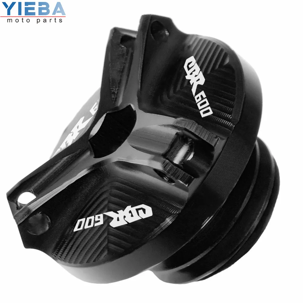 Black CBR600 Logo Аксессуары для мотоциклов, крышка для масляного стакана двигателя, заглушки для слива, алюминиевые мотоциклетные Запчасти для HONDA CBR600 CBR 600, все годы - Цвет: Black CBR600 Logo