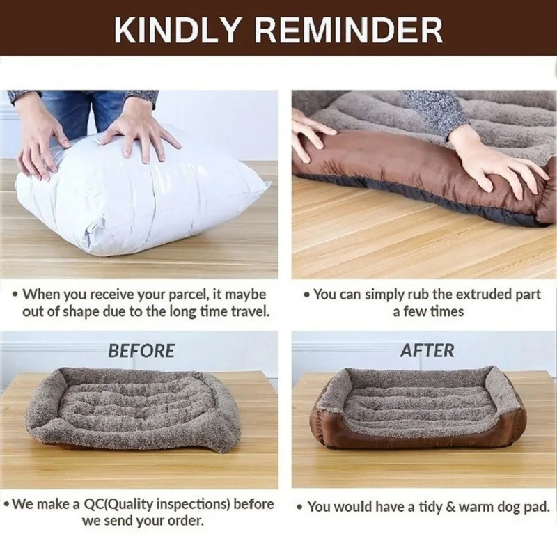 Dog Bed Mats S-3XL Waterproof Bottom Pet Cat Dog Beds For Small Medium Large Dogs 10 Colors Warm Cozy Cat House Pets Big Basket