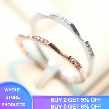 

YANHUI Women's Jewelry Micro Pave Cz Zircon Crystal Wedding Band Eternity Stacking Ring Fashion 1.5mm Rose Gold Anniversary Band