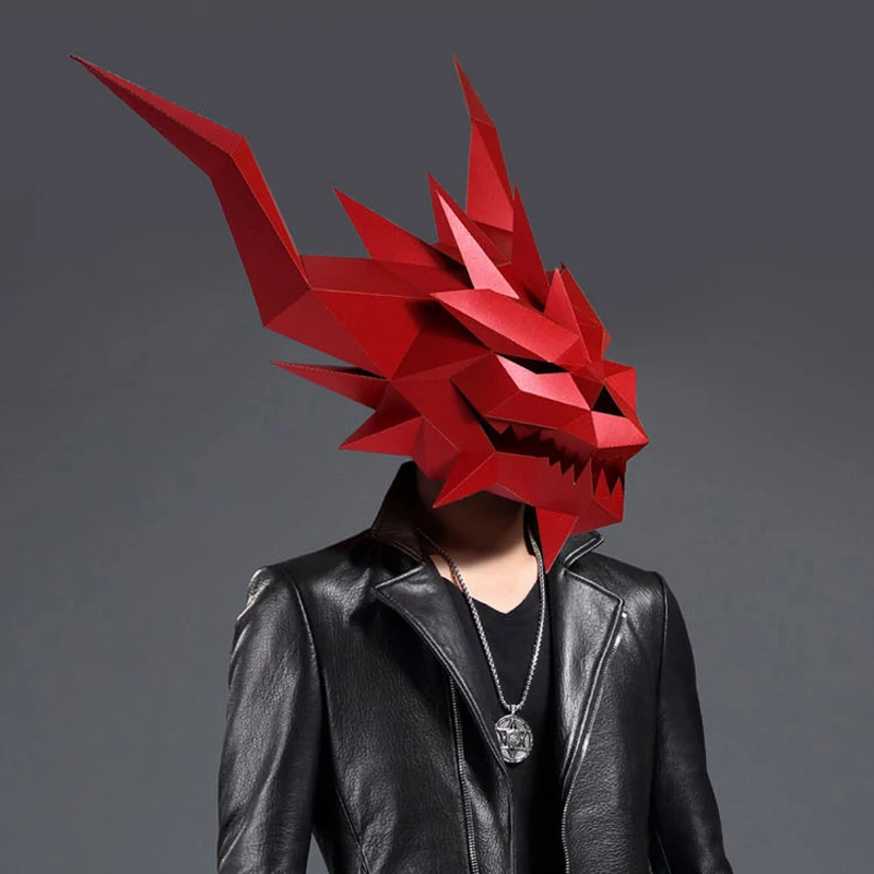 3D Бумажная Маска DIY модный костюм демона Косплей Papercraft модели розыгрыш крутой