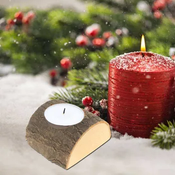 

Raw Tree Stump Candle Holder Tealight Holder Stand for Wedding Party Decoration -
