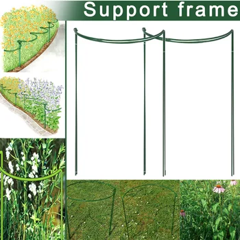 

2 Pcs Flower Plant Support Stakes Semi Circular Metal Frame Professional for Garden JS23