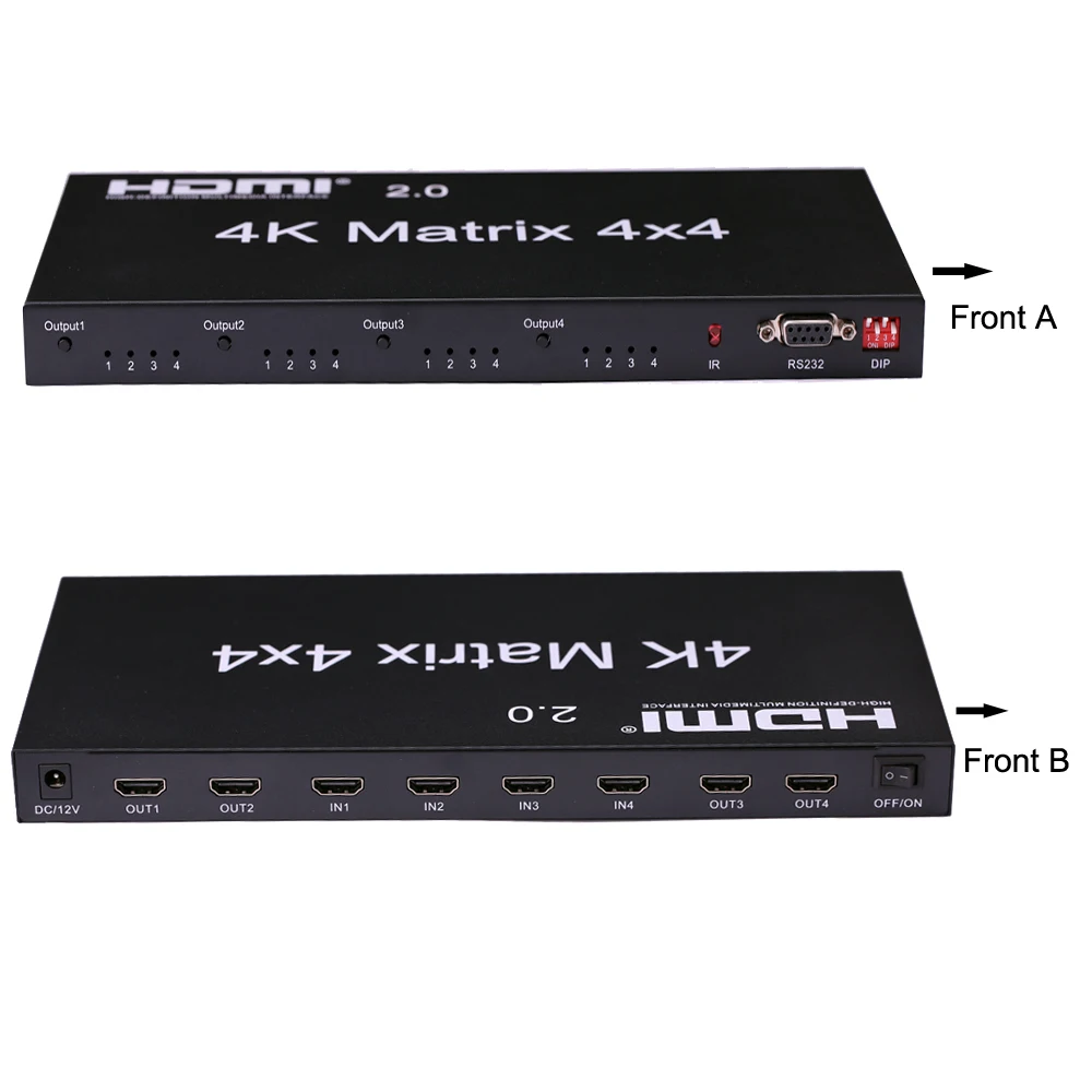  True HDMI Matrix 4x4 4K 60Hz Switch Splitter 4 Input 4 Output Switcher Video Converter w EDID RS232