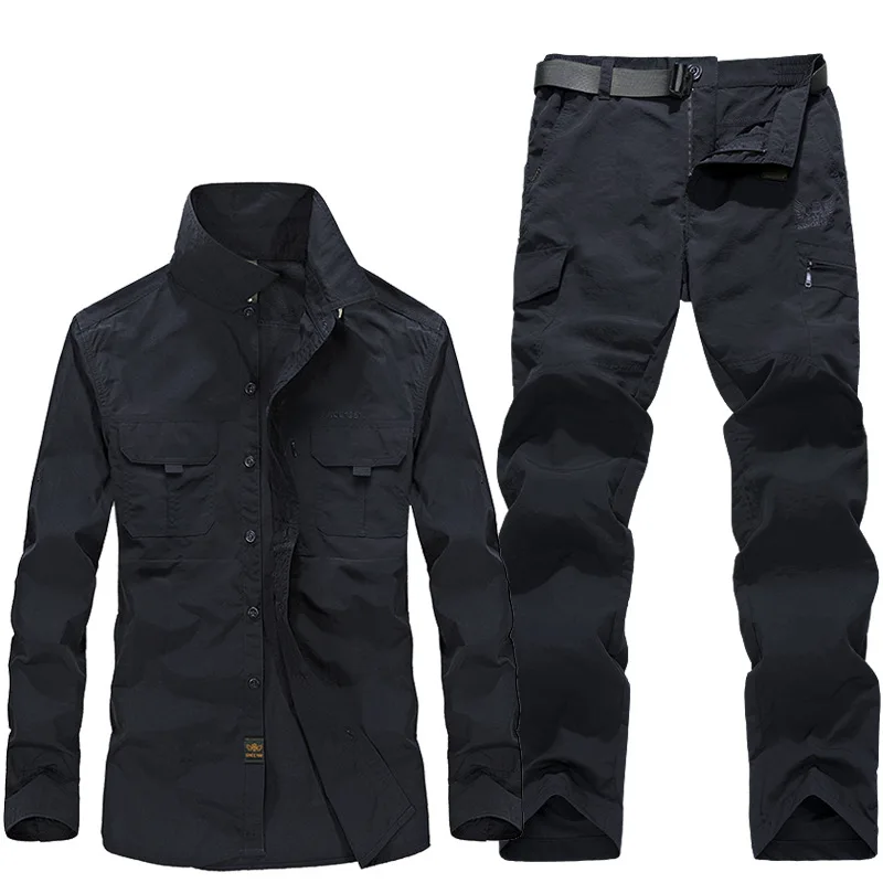 

Spring and Summer New Men's Quick-drying Trousers Large Size Outdoor Quick-drying Waterproof Shirt Trousers Suit Men's Overalls