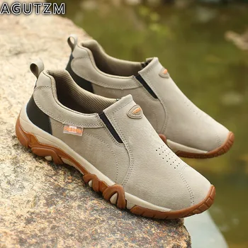 

AGUTZM 2020 New fashion Men Shoes Leather Loafers Breathable Spring Autumn Casual Shoes Outdoor Non Slip Men Sneakers h154
