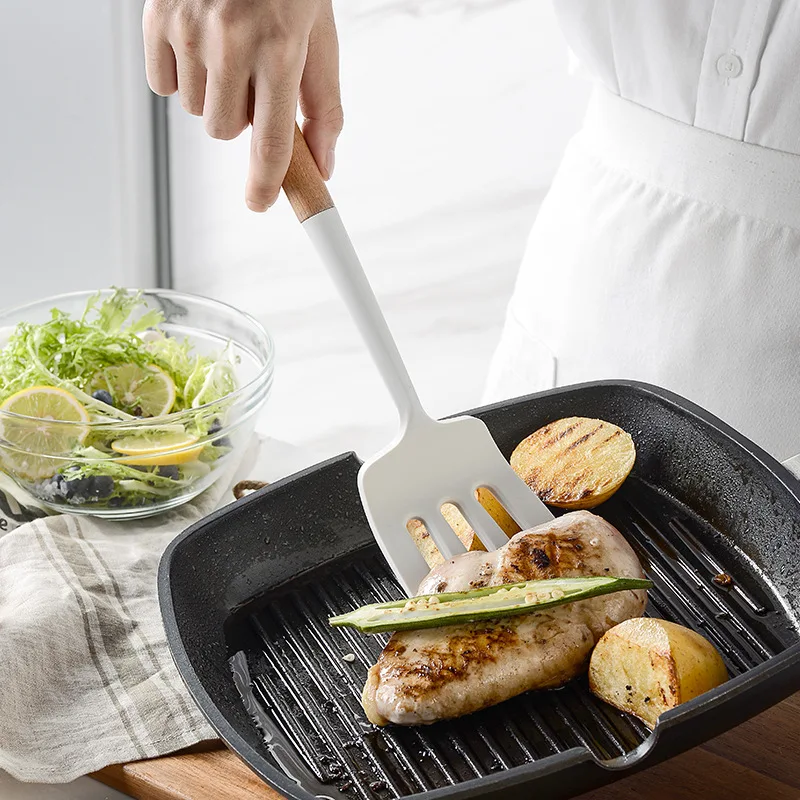 Silicone Kitchen Cookware Spatula Shovel Baking Tool Cooking Utensils Set