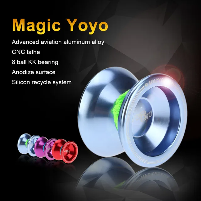 Professional Magic Yoyo T5 Overlord Aluminum Alloy Metal Yoyo 8 Ball KK Bearing with String for Kids Outside Sports Toy 5