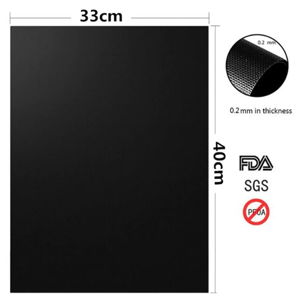 Description Picture 6 of item2pcs BBQ Grill Mat Barbecue outdoor Baking Non-stick Pad Reusable Cooking Plate 40 * 33cm For Party PTFE Grill Mat Tools New