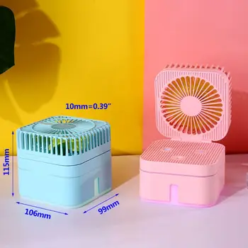 

Mini Portable Cube Fan Mute Air Purification Humidifier Fan with Colorful Atmosphere Lamp for Home Office Supplies