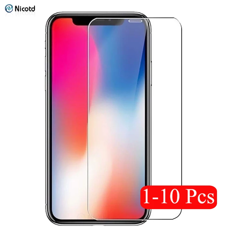 1-10Pcs/Lot Screen Protector Protective for iPhone 12 Mini X XS 11 Pro Max XR 7 8 SE 2020 6 6s Plus 5 5s 4S Tempered Glass Case | Мобильные