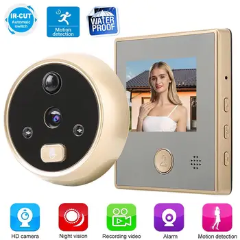 

deurbel met camera 2.8in HD Screen Display Home Smart Video Doorbell Camera Security Door Viewer Motion Detection ring doorbell