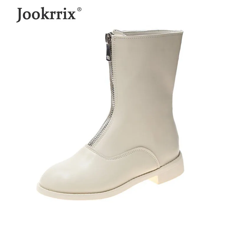 Jookrrix/; женские брендовые ботинки до середины икры; удобная женская обувь из искусственной кожи; модные черные ботинки; зимняя обувь