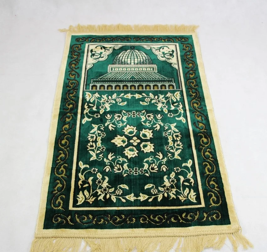 

Drop Shipping Muslim Prayer Rug Islamic Carpet Mat tapis de priere Mats 110*70cm Rug Islam Eid Rugs Tassel Decor Gift Blanket