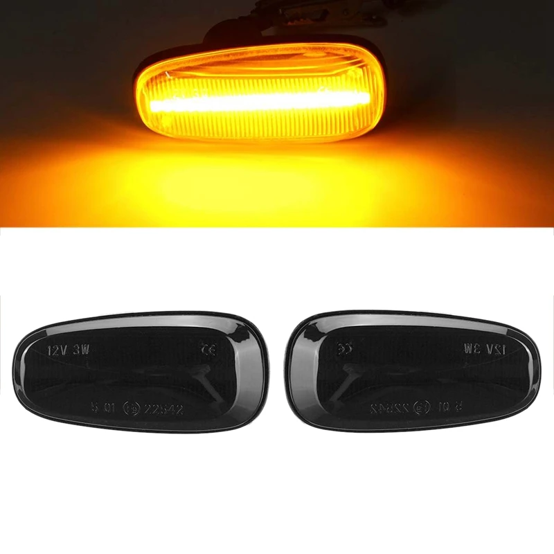 

Car Accessories for Opel Zafira A 2Pcs Car Side Marker Light LED Turn Signal Indicator Lamp 99-05 Astra G 98-09 Black