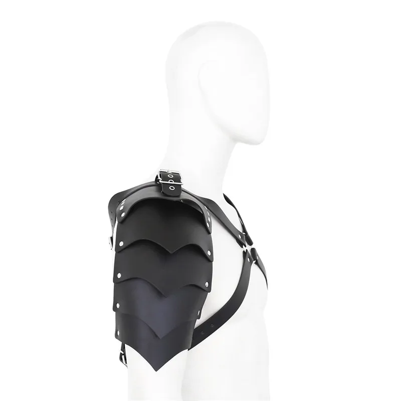 BDSM Men Sexy Chest Harness Leather Fetish Adjustable Male Harness with Single Shoulder Strap Exotic Top Tanks for Erotic Men