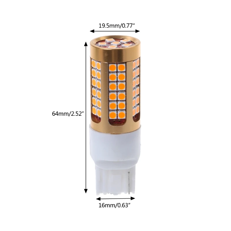 1 шт. 7440 T20 3030 78SMD Canbus светодиодный светильник сигнала поворота автомобиля Янтарный Желтый