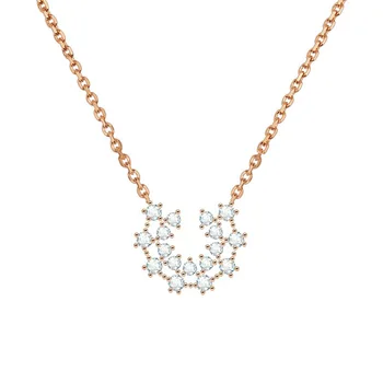 

Double U-shaped Necklace Female Diamond Net Red Simple Clavicle Chain Temperament Personality S925 Sterling Silver Pendant