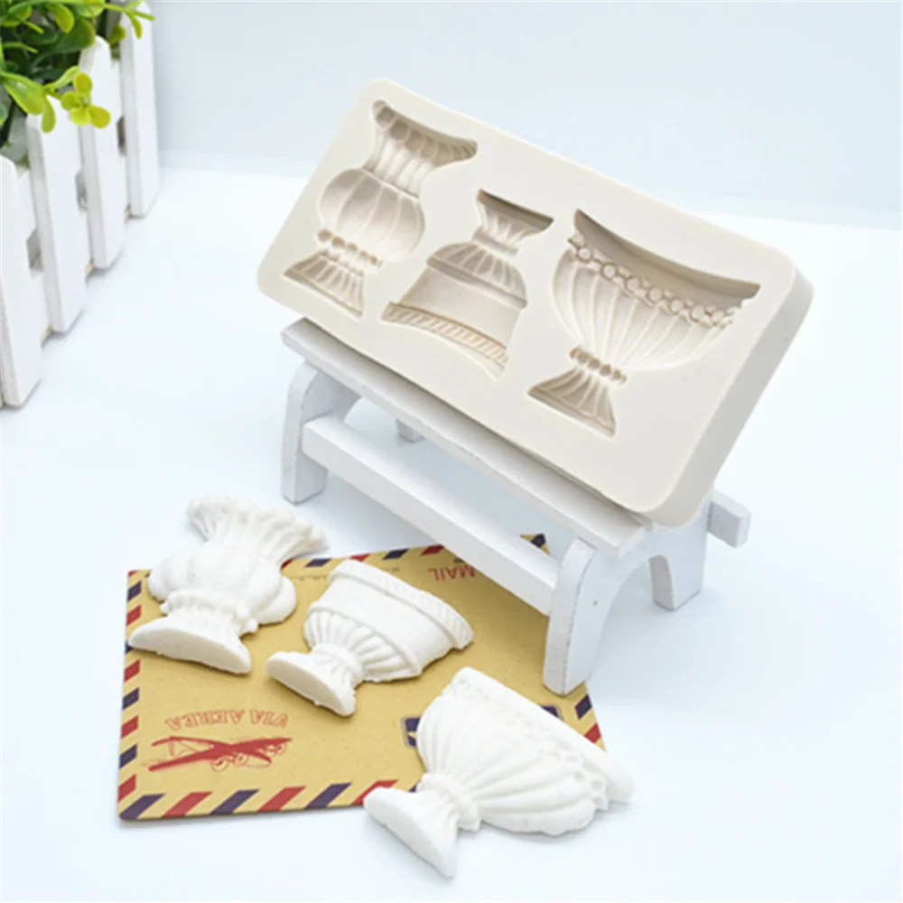 1pc Pots Fondant Cake Decorative Accessories Flower Silicone Resin Molds Cake Tools Pastry Kitchen Baking Accessories FM373