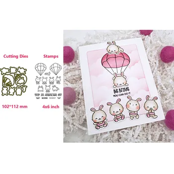 

Parachuting Plushies Metal Cutting Dies and Stamps for DIY Scrapbooking Photo Card Making Decor Template Embossing Dies new 2020