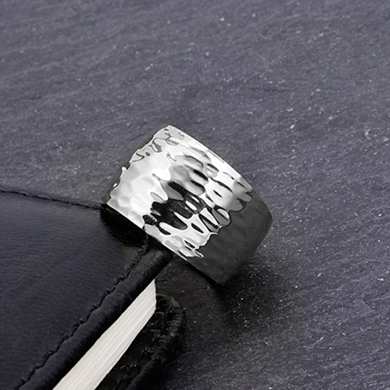 Gold Color Titanium Wave Ring for Women Highly Polished Stainless Steel Shiny 10mm Wide Ring 4