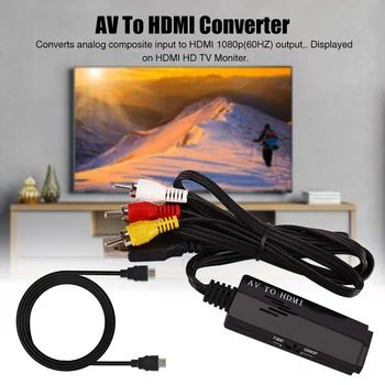 

PC Flexible Home Laptop Stable CVBS Camera Support 1080p Electronic DV AV TO HDMI Converter Video Audio Adapter Portable