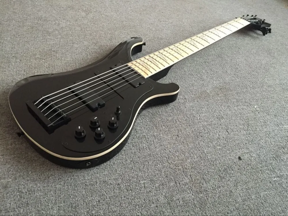 Черный Rickenback 4003 fireglo электрический бас 6 Струны для гитары Ricken bass shark гриф инкрустация