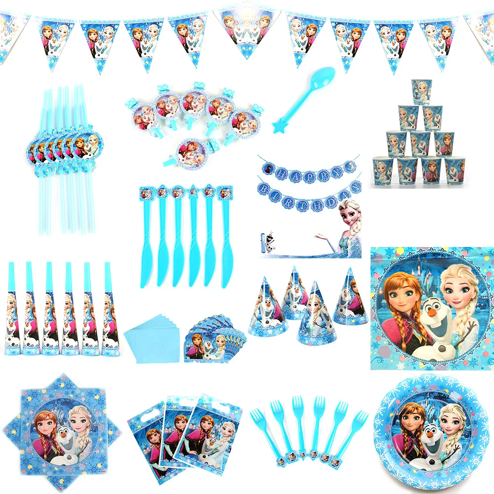 

Frozen Party theme Birthday Party Balloons Tableware Set Birthday Party Decor Baby Shower decorations birthday girl party