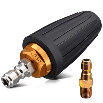 

Turbo Nozzle 3000Psi, Rotating Pressure Washer,3.0 Orifice,with 2PCS 1/4 Inch Quick Connect Plug for Car Garden Cleaning