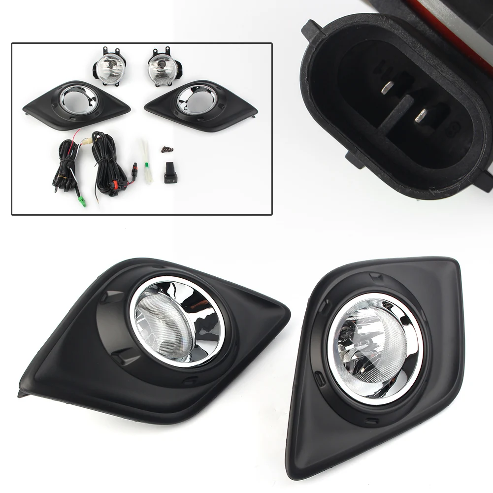 

2Pcs Car Front Fog Light Lamps Kits w/ Frame Cable For Toyota Hilux Revo Pickup 2015 2016 2017 Auto Accessories