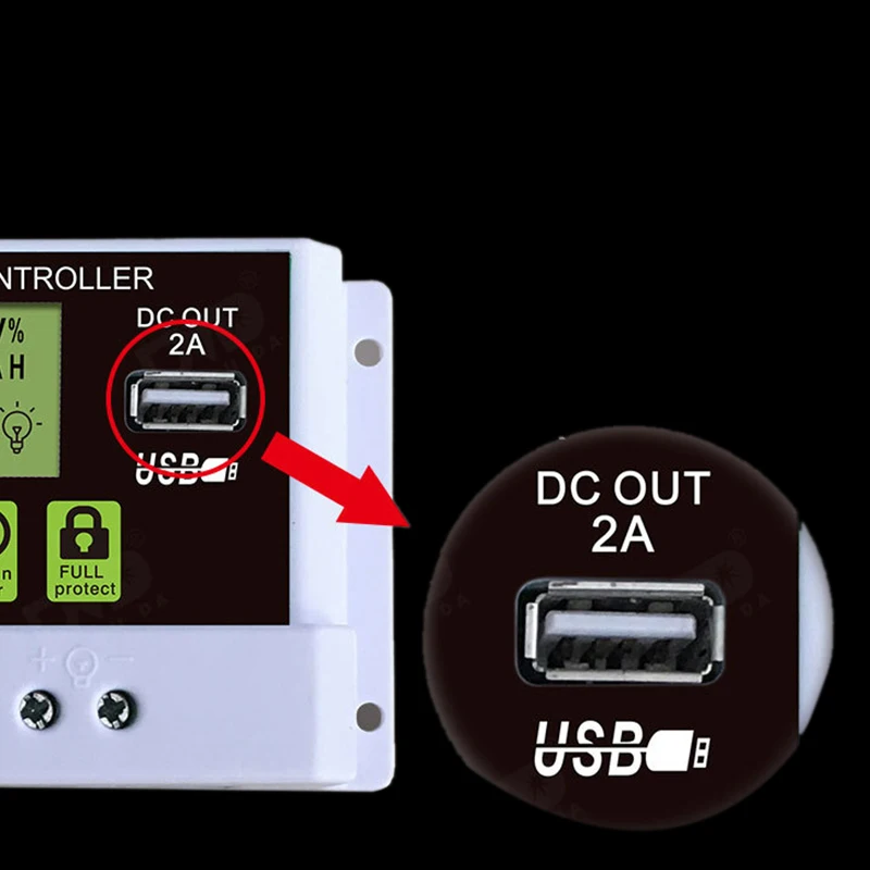 ЖК-дисплей ШИМ USB Панели солнечные Батарея регулятор заряда аккумулятора 12/24V