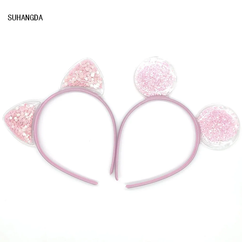 New Girls Cute Colorful Sequin Cat Ears Headbands Children Sweet Cat Ears Hair Band Kids Hair Accessories Scrunchie Christmas