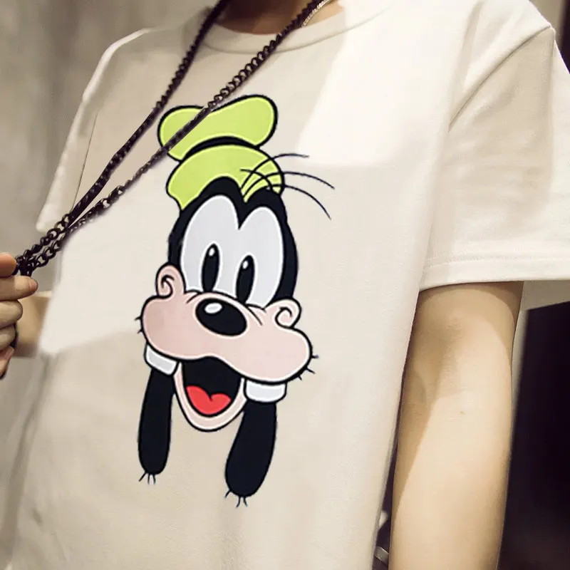 

2019 Korean-style Spring And Summer Cartoon Cute Loose-Fit Short-sleeve T-shirt for Women Large Size Women's Student Uniform