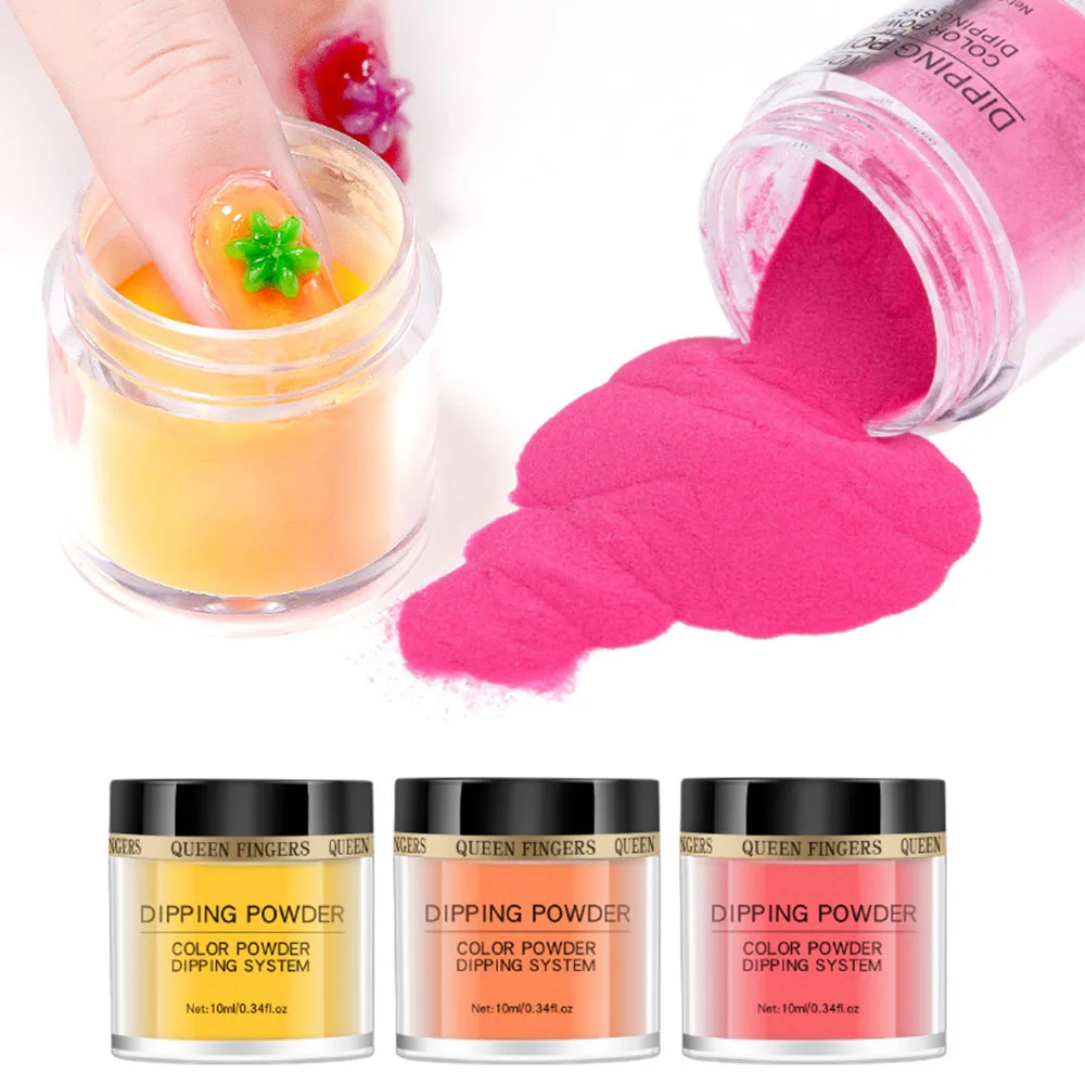 

1Bottle Dipping Nail Glitter Powder Fluorescence French Chrome Pigment Natural Fast Dry Without Lamp Cure 12 colors Dip Powder