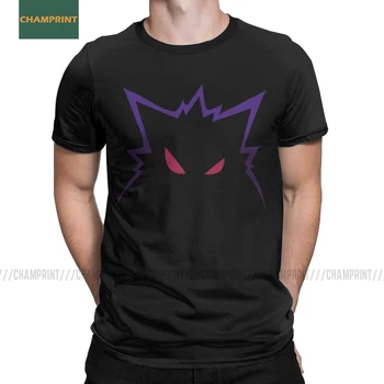 

Ghost Gengar T-Shirts for Men Kaiju Japan Pokemon Pocket Monster Cartoon Cotton Tee Shirt Short Sleeve T Shirt Party Tops