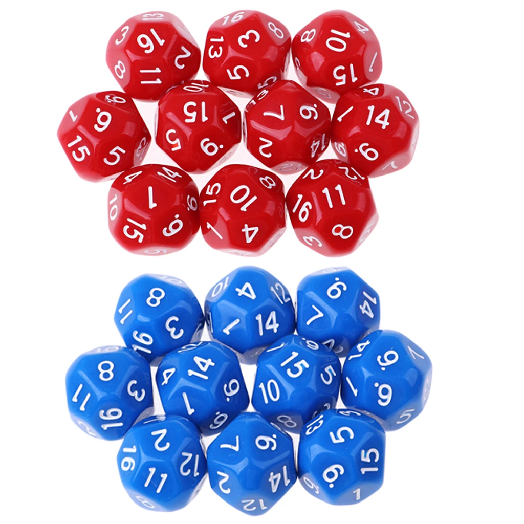 20x  Dice Set DND Role Playing Game 14mm D16 Table Games Supplies