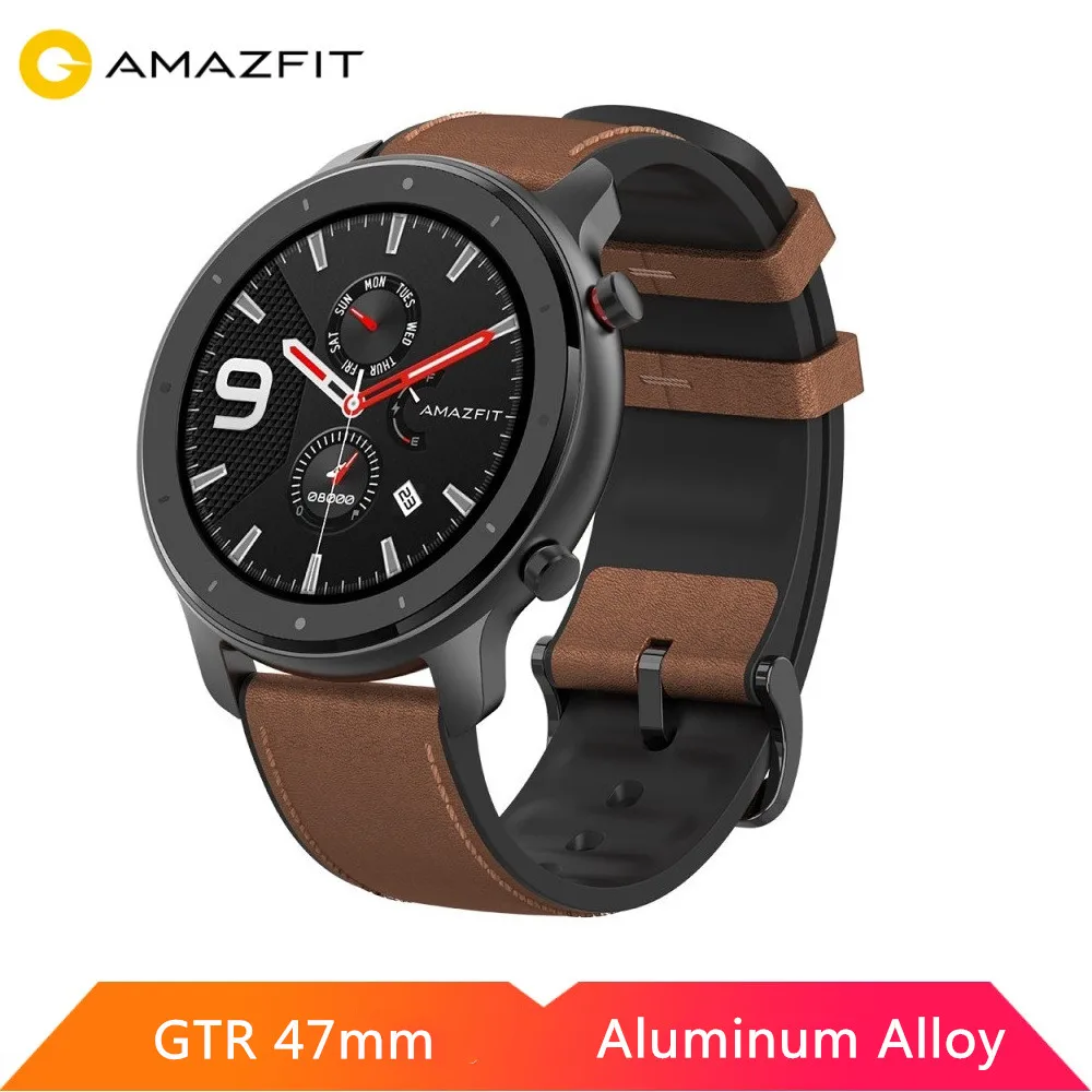 Huami Amazfit GTR 47 мм 42 мм Смарт часы AMOLED экран 5ATM водонепроницаемый gps ГЛОНАСС 12 спортивных режимов для Android iOS - Цвет: 47mm Aluminum Alloy