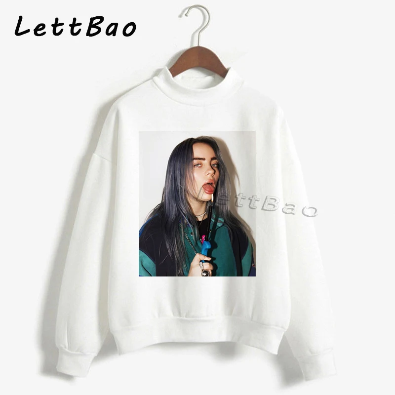16 Billie Eilish толстовки свитер уличная Эстетическая Готическая Moletom Feminino Ullzang Harajuku на заказ Женская толстовка Femme 90s - Цвет: 16