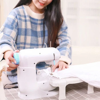 

Crafting Handheld With Extension Table Tailors Portable Household Electric Beginner Sewing Machine Double Speed Mending Mini