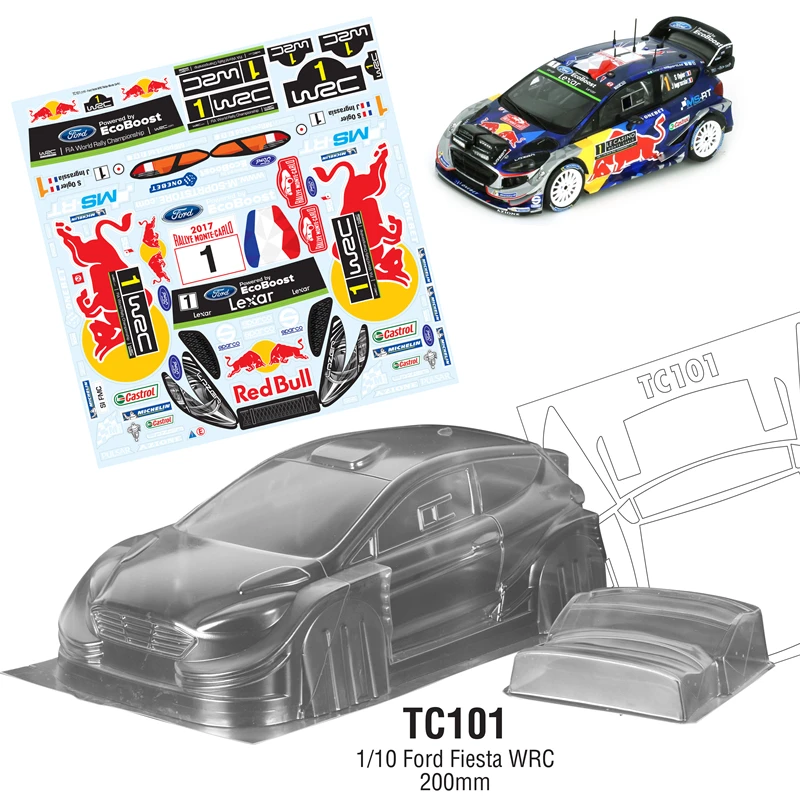 Rc Cars Shell Ford Fiesta Clear Body + 