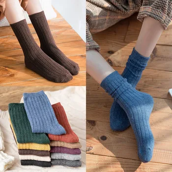 

Autumn and Winter New Style All-match Draw Wool Pile Pile Socks Women Retro Solid Color Women's Socks