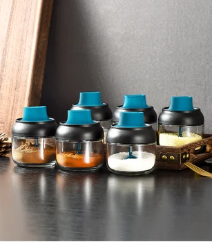 

280ml Seasoning Container Oil/Honey/Condiment Bottle PP+Silicone+Glass Bottle Kitchen Castor seasoning bottle Kitchen Product