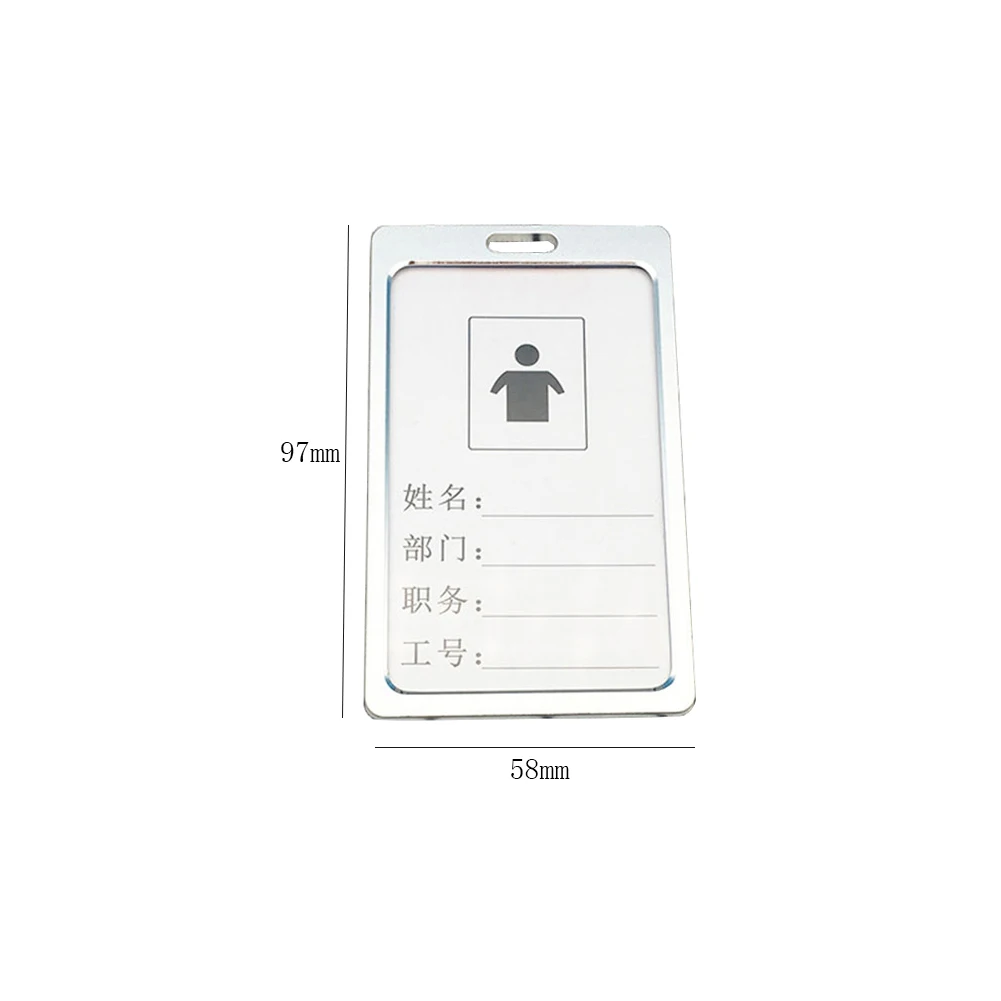 1Pcs Work Card Holders With Rope Aluminium Alloy Card Holder Employee Name ID Card Cover Metal Work Certificate Identity Badge