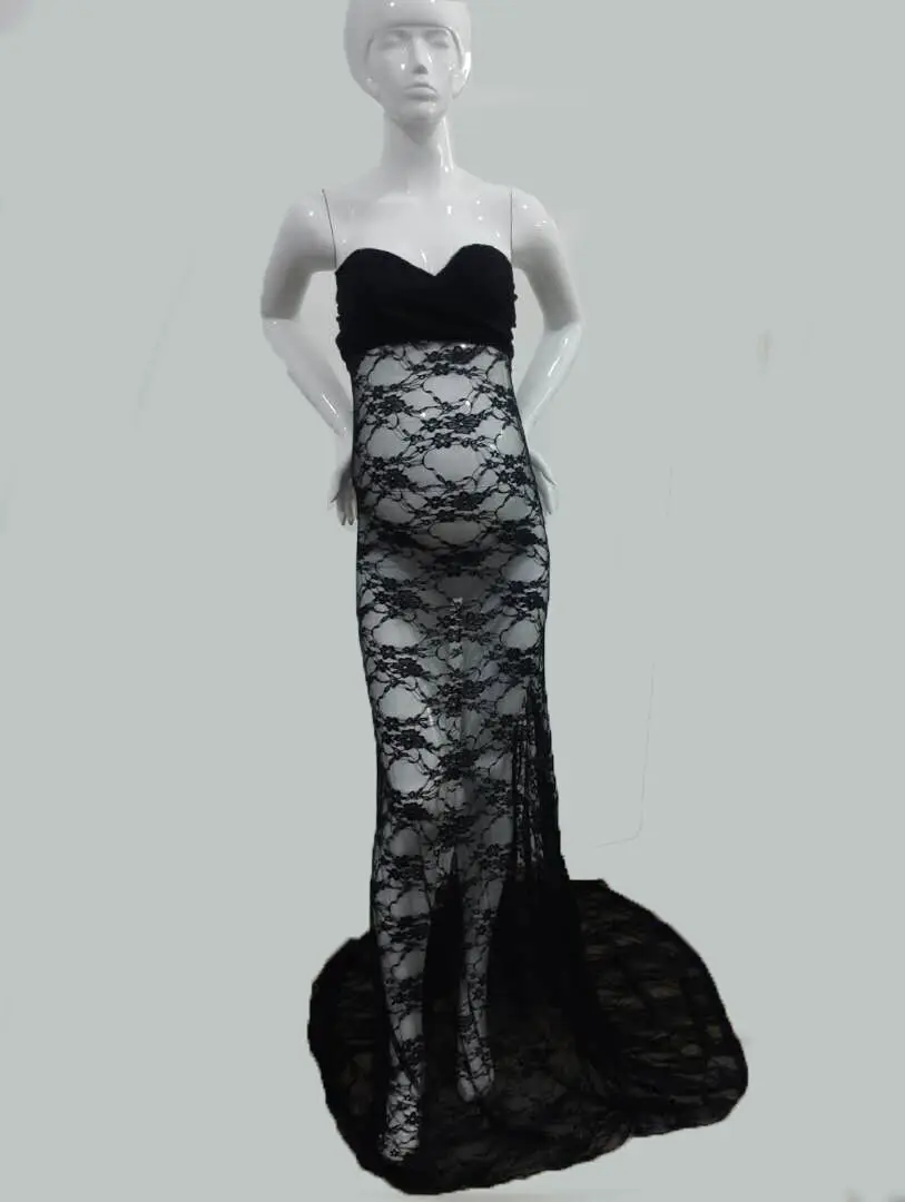 Sexy Lace Maternity Dresses Photography Props Long Fancy Pregnancy Dress Shoulderless Maxi Gown For Pregnant Women Photo Shoots (9)